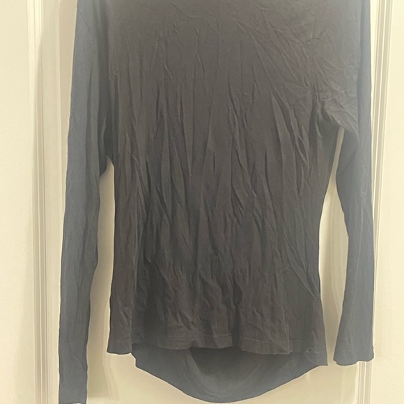 Lilla P Black Drape Neck Blouse medium - Picture 7 of 7
